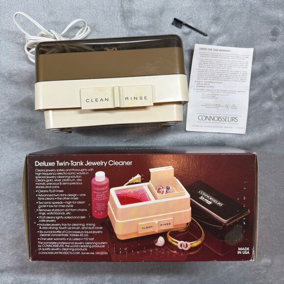 VTG Connoisseurs La Sonic Plus Deluxe Twin Tank Jewelry Cleaner Two Elect Speeds - Picture 4 of 6